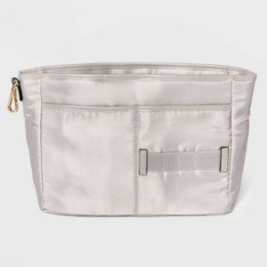 A New Day grey cosmetic organizer purse handbag New with tags